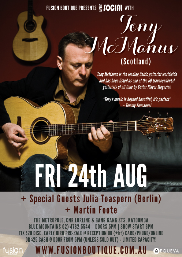 An acoustic August with Tony McManus live @ the Metro - blog post image
